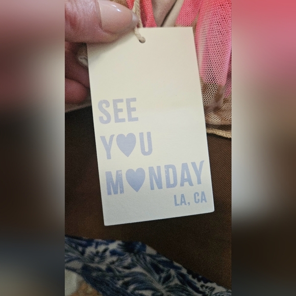 SEE YOU MONDAY Mesh Pink Floral Leopard Print Halter Top. Size XL NWT - Picture 3 of 12